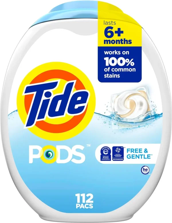 Tide PODS Free & Gentle Laundry Detergent Soap Pods, 81 count - Image 10