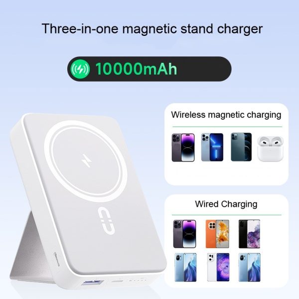 ROMOSS WMC10 PD20W 10000mAh Magnetic Wireless Power Bank Bring Smedie Mobile Power (White) - Image 3