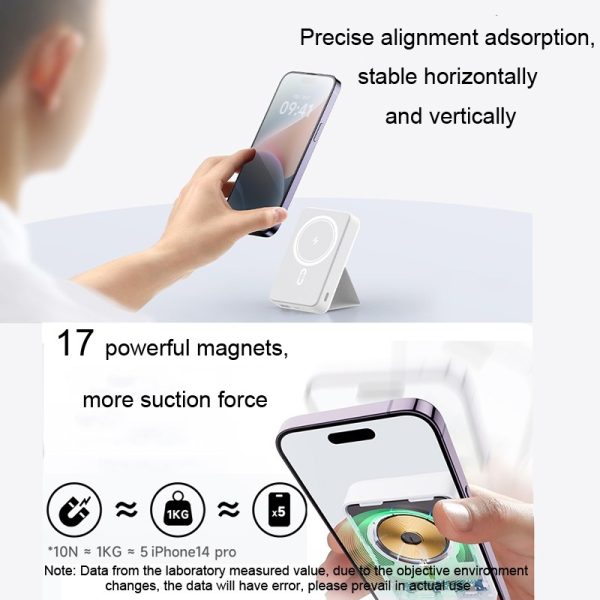 ROMOSS WMC10 PD20W 10000mAh Magnetic Wireless Power Bank Bring Smedie Mobile Power (White) - Image 8