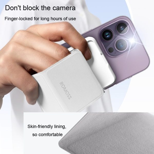 ROMOSS WMC10 PD20W 10000mAh Magnetic Wireless Power Bank Bring Smedie Mobile Power (White) - Image 10