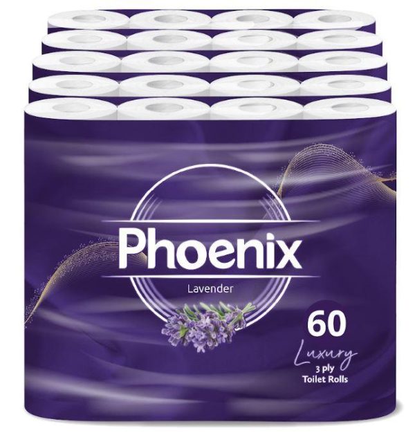 60 Roll Bulk Buy - Quilted 3 Ply LavenderFragranced Toilet Rolls