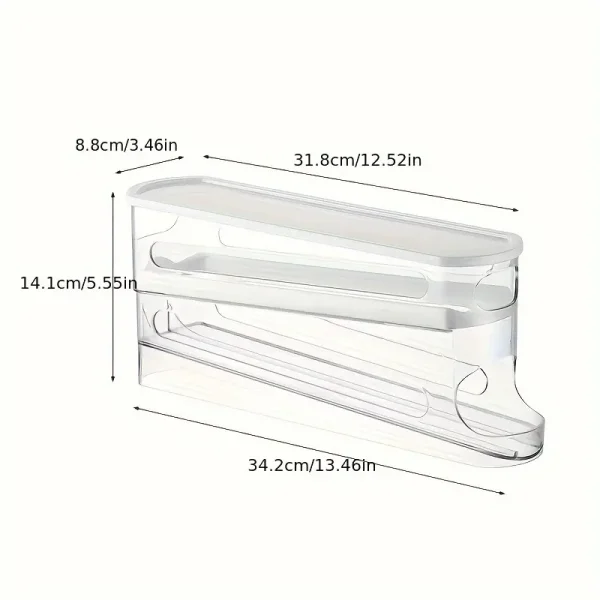 Space-Saving Rolling Egg Storage Box for Refrigerator Side Door - Durable Plastic, Battery-Free, Essential Kitchen Accessory for Efficient Egg Organization - Image 5