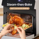 TJean 1550W Multifunctional Smart Household Visual Steam Oven Air Fryer Oven Toaster Steamed Rice&Fish Appointment Timing Heating