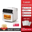 TJean 1550W Multifunctional Smart Household Visual Steam Oven Air Fryer Oven Toaster Steamed Rice&Fish Appointment Timing Heating