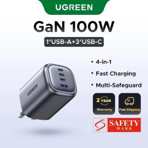 【Nexode 4 Ports】UGREEN Nexode 100W GaN II 4-Ports USB A USB C Charger Fast Charging Compatible Compatible with iPhone 16 Pro...
