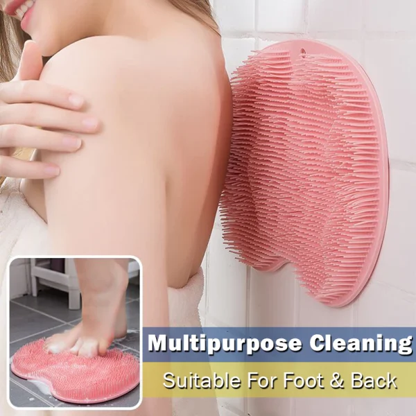 Antislip Rubber Foot & Back Scrubber Shower Mat Non-slip Wash Foot Pad Massage Shower Mat Bath Massage Foot Brush Pad - Image 2