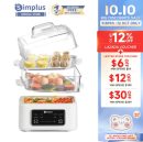 Simplus 11L Electric Steamer Multi-Function Household 2-Layers 1200W Fast Heating Hot Pot 3 Level Firepower 24H Delay Timer 10s Quickly Heat Up