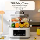 Simplus 11L Electric Steamer Multi-Function Household 2-Layers 1200W Fast Heating Hot Pot 3 Level Firepower 24H Delay Timer 10s Quickly Heat Up