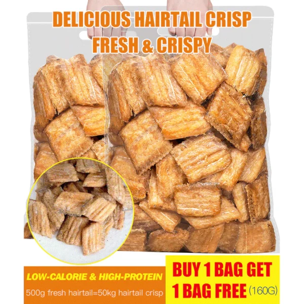 Crispy hairtail snacks bagged seafood crispy dried fish readytoeat dry goods