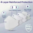 100PCS KF94 Mask 4 PLY 3D Earloop Protection Face Mask Breathable comfortable 95% Filter effect